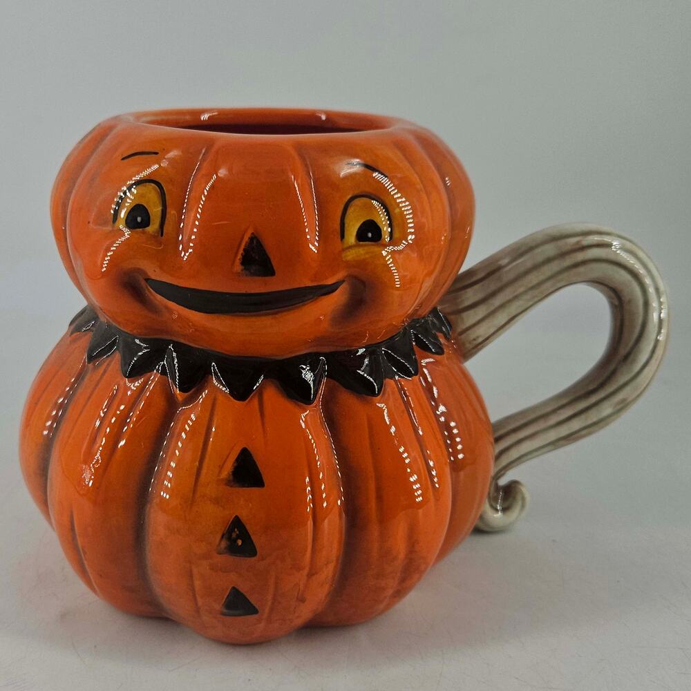 Johanna Parker Halloween Pumpkin Mug Folk Art Fall